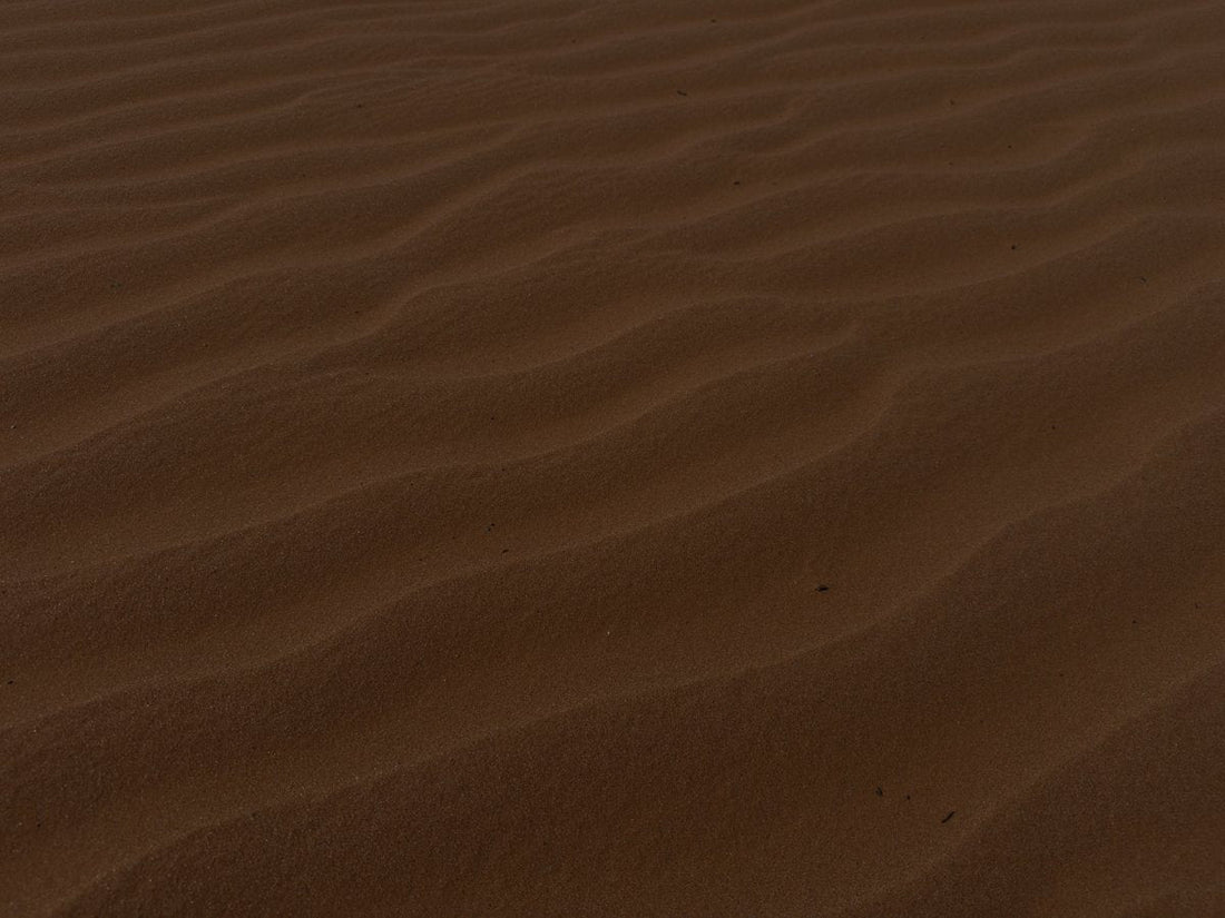 Fine wind-shaped lines across red sand at Sand Hollow.