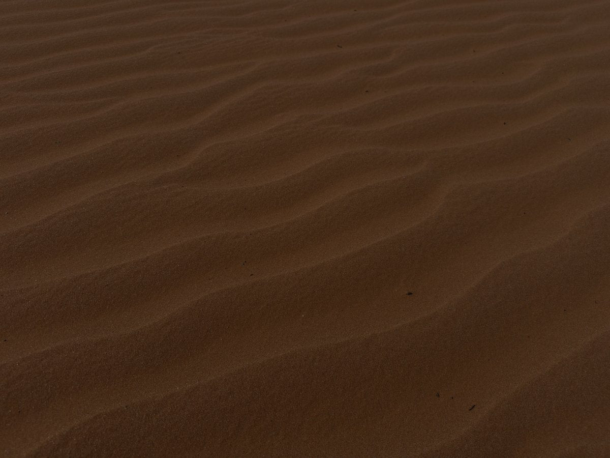 Fine wind-shaped lines across red sand at Sand Hollow.